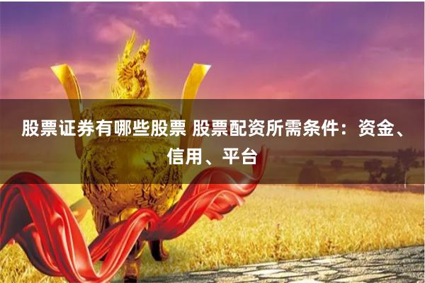 股票证券有哪些股票 股票配资所需条件：资金、信用、平台